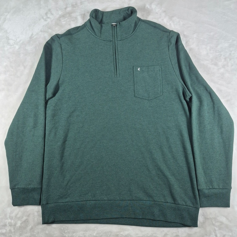 Criquet 1/4 Zip Pullover Men's XL Green Performance Stretch Modal Golf Comfort